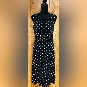 Women's Jessica H black and white polka dot dress